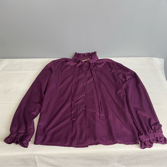 Purple Ruffle Blouse - Picture 3 of 16